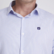 Camisa Social Masculina Listrada - Azul Claro