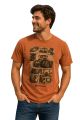 Camiseta Masculina Estonada Quadros New Holland - Terracota