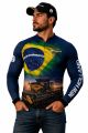 Camiseta Masculina CR11 UV30+ New Holland- Azul