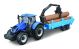 Farmland 10cm Motor New Holland - Trator W/3 Trailers - Azul