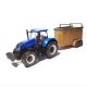 Trator New Holland T7.315 com carroceria - Burago 10cm - Azul
